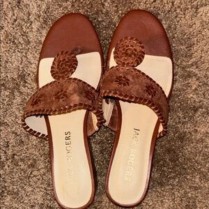 Jack Rogers Brown and Cream Mules